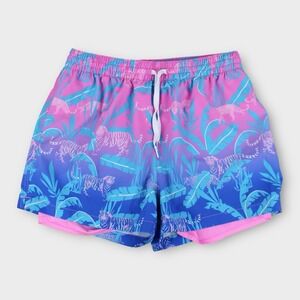 Chubbies Swim Trunks Men's Large 4" Inseam Pink Blue Tiger Jungle Print